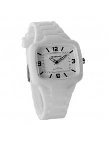 Reloj de hombre con forma rectangular y correa de silicona blanca. 752640B One Man Show 18,90 €