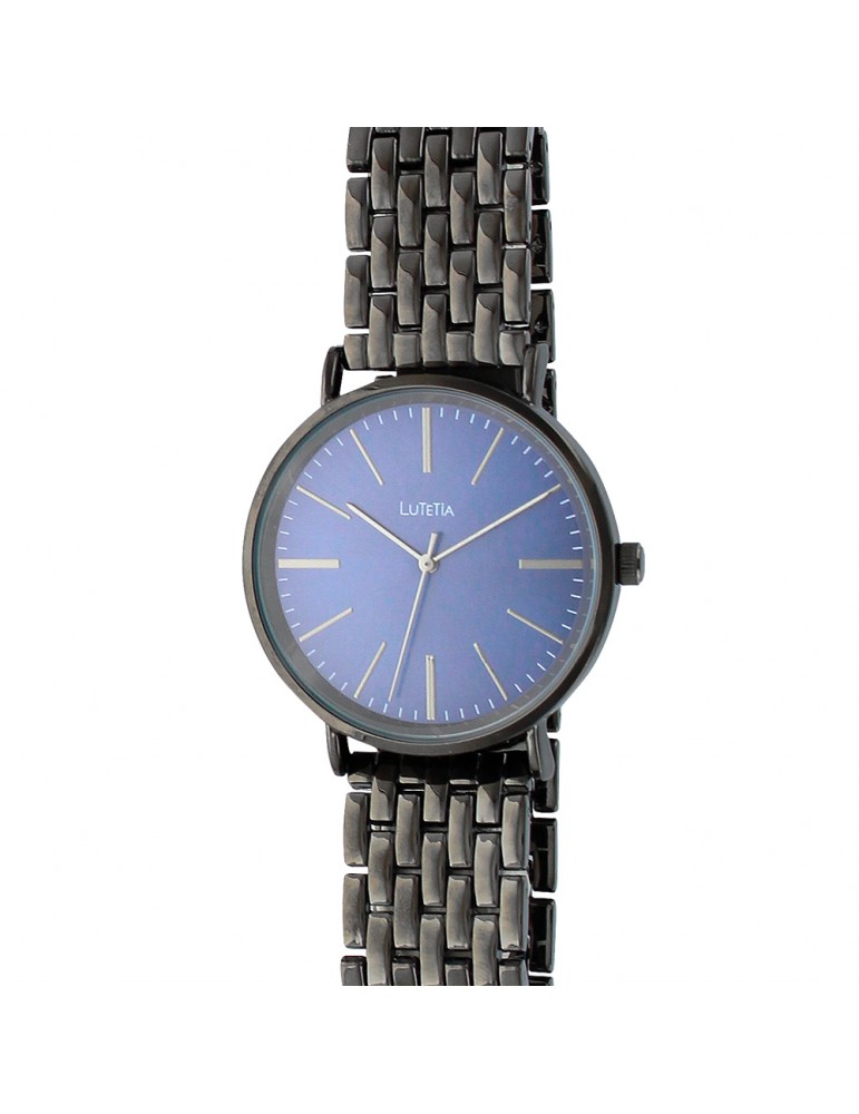 Lutetia watch in anthracite gray metal and blue dial