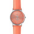 Lutetia orange dial watch with anchor and leather strap
