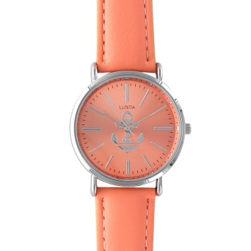 Lutetia orange Zifferblatt Uhr mit Anker und Lederband 750109OR Lutetia 38,00 €