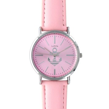 Reloj con esfera de color rosa Lutetia con ancla y correa de piel. 750109RO Lutetia 38,00 €