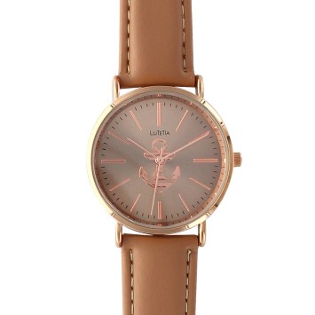 Brown Lutetia watch with pink dial and leather strap 750110M Lutetia 38,00 €