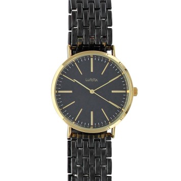 Lutetia Uhr in schwarzem Metall und Goldgehäuse, Faltschließe 750125DN Lutetia 66,00 €