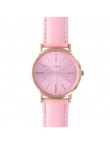 Lutetia Uhr mit Roségold Metallgehäuse und rosa Lederarmband 750108RO Lutetia 35,00 €