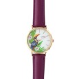 Montre Lutetia motif toucan, bracelet synthétique violet