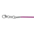 Bracelet for children in cotton with silver clasp rhodium - Purple