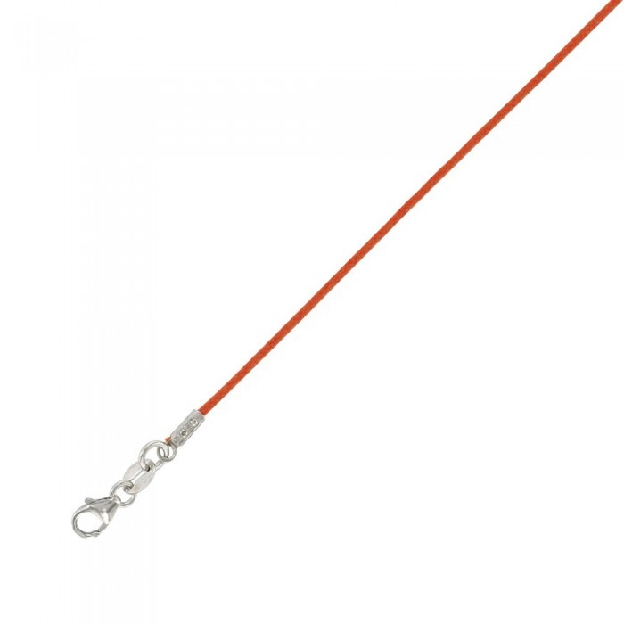 Bracelet for children in cotton with silver clasp rhodium - Orange