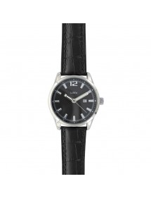 Lutetia Uhr mit Datum, Metallgehäuse, schwarzes Krokolederband 750149SN Lutetia 79,90 €
