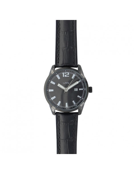 Lutetia Uhr mit Datumsanzeige, schwarzes Gehäuse, schwarzes Armband im Krokodil-Look 750149NN Lutetia 79,90 €