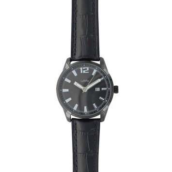 Lutetia watch with dato, black case, crocodile-look black strap 750149NN Lutetia 79,90 €