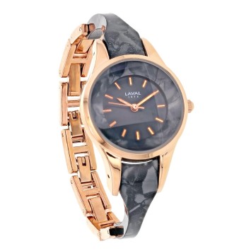 Reloj LAVAL - caja y pulsera de acetato de metal negro y oro rosa. 753294NR Laval 1878 39,90 €