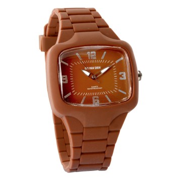 One Man Show watch, rectangle shape and chocolate silicone bracelet 752640CH One Man Show 18,90 €