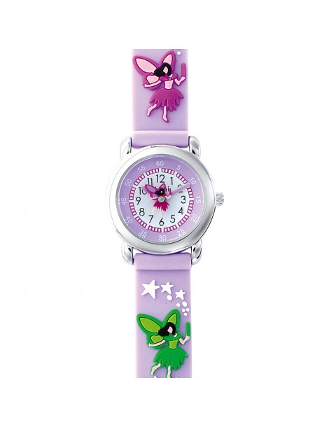DOMI educational watch, fairy pattern, purple silicone bracelet