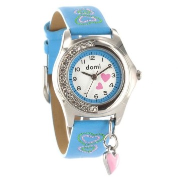 DOMI Pädagogische Uhr Herzen und Strass, blaues synthetisches Armband 752990 DOMI 26,50 €