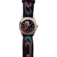 Hot Wheels surfer metal watch, dark blue denim effect bracelet