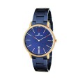 Reloj para hombre Daniel Klein Fiord, caja de oro rosa, brazalete azul