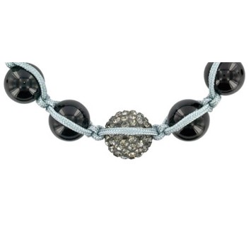 Black shamballa bracelet with crystal ball and onyx balls 888399 Laval 1878 9,90 €