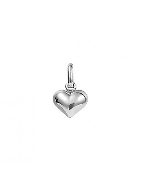 Small domed heart pendant in Sterling Silver
