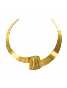 Yellow steel curved shape torque necklace 317066 One Man Show 54,90 €