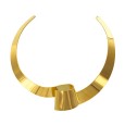 Yellow steel curved shape torque necklace