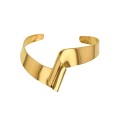 Bracelet rigide forme courbe en acier doré