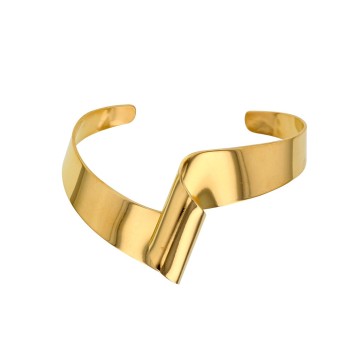 Straight bracelet curved shape in yellow steel 318089 One Man Show 36,00 €