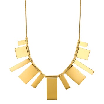 Necklace plastron shapes rectangles steel yellow 317070 One Man Show 62,00 €