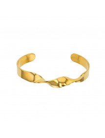 Yellow steel spiral rigid bracelet