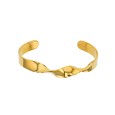 Yellow steel spiral rigid bracelet