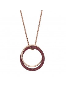 Collana in acciaio rosa con 2 anelli tra cui una prugna luccicante 317251RP One Man Show 56,00 €
