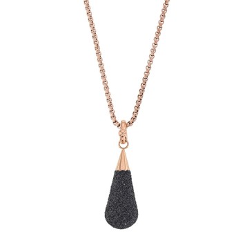 Necklace drop in steel covered pink black sequins 317252RN One Man Show 59,90 €
