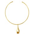 Necklace with pendant shaped yellow steel drop