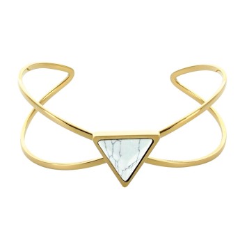 Bracelet manchette One Man Show acier doré triangle et pierre imitation marbre 318375 One Man Show 29,60 €