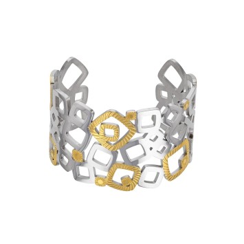 Bracelet square cuff steel and yellow 318088 One Man Show 45,00 €