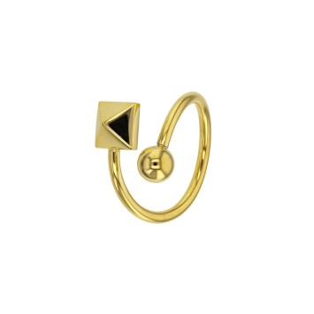 spiral ring and ball yellow steel square 311545D One Man Show 24,00 €
