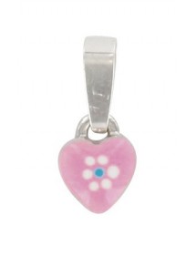 Pendant pink heart for girl rhodium silver 3161078 Suzette et Benjamin 19,90 €