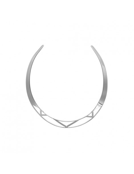 Rigid steel choker necklace with V shapes 31710424 One Man Show 62,00 €