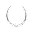 Rigid steel choker necklace with V shapes
