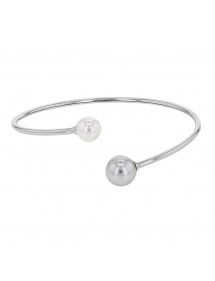 Bracelet flexible en acier avec 2 perles synthétiques à chaque bout 318364 One Man Show 29,90 €