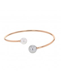 Bracelet flexible acier rose avec 2 perles synthétiques à chaque bout 318364R One Man Show 29,90 €