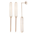 Pink steel trombone dangle earrings