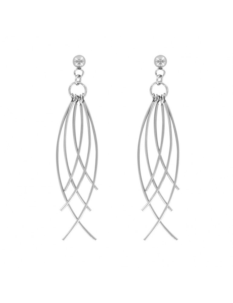 Fancy steel dangling earrings