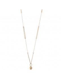 Pink steel long necklace with rectangular elements and a ball 317486R One Man Show 34,50 €