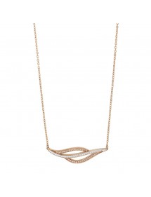 waves necklace pink steel and white synthetic stones 31710694R One Man Show 54,00 €