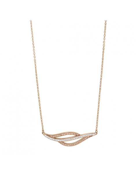 waves necklace pink steel and white synthetic stones 31710694R One Man Show 54,00 €