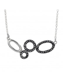 Necklace steel decorated with synthetic stones color hematite 31710710 One Man Show 49,90 €
