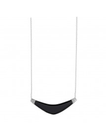Steel necklace curved shape in black enamel 317038 One Man Show 36,00 €