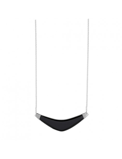 Steel necklace curved shape in black enamel 317038 One Man Show 36,00 €