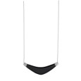 Steel necklace curved shape in black enamel