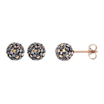 Earrings chips in pink steel ball decorated with crystals 313252 One Man Show 34,00 €